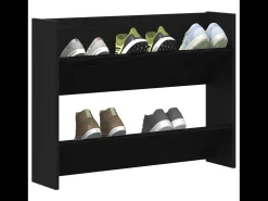 Zapateros de pared Roble negro 60 x 18 x 60 cm
