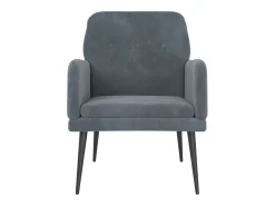 Zarina Sillón de terciopelo gris oscuro 62x79x79 cm
