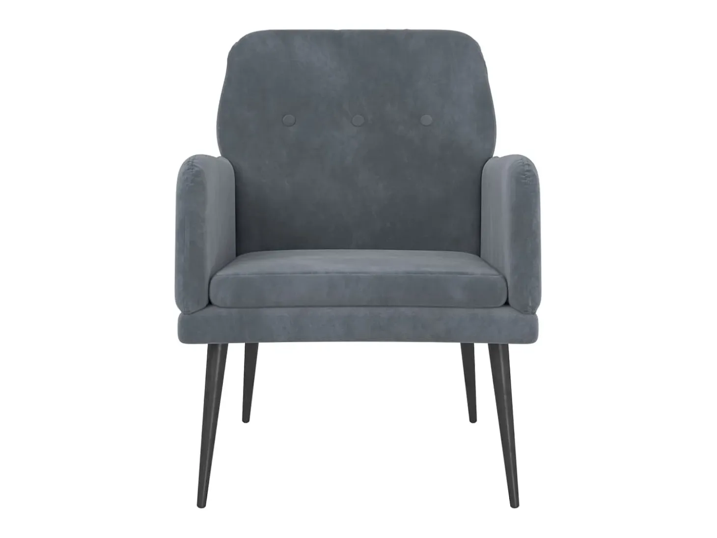 Zarina Sillón de terciopelo gris oscuro 62x79x79 cm