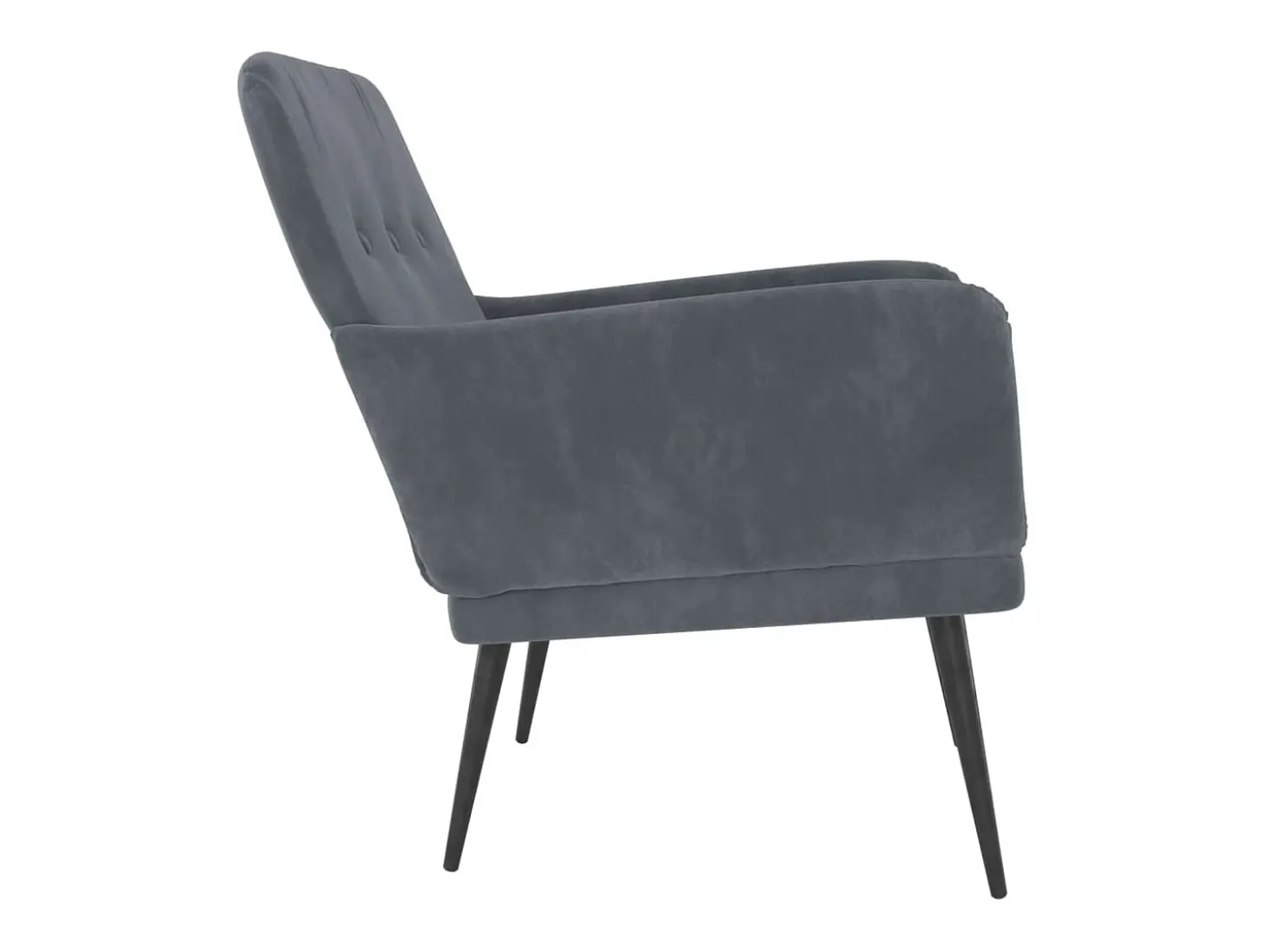 Zarina Sillón de terciopelo gris oscuro 62x79x79 cm