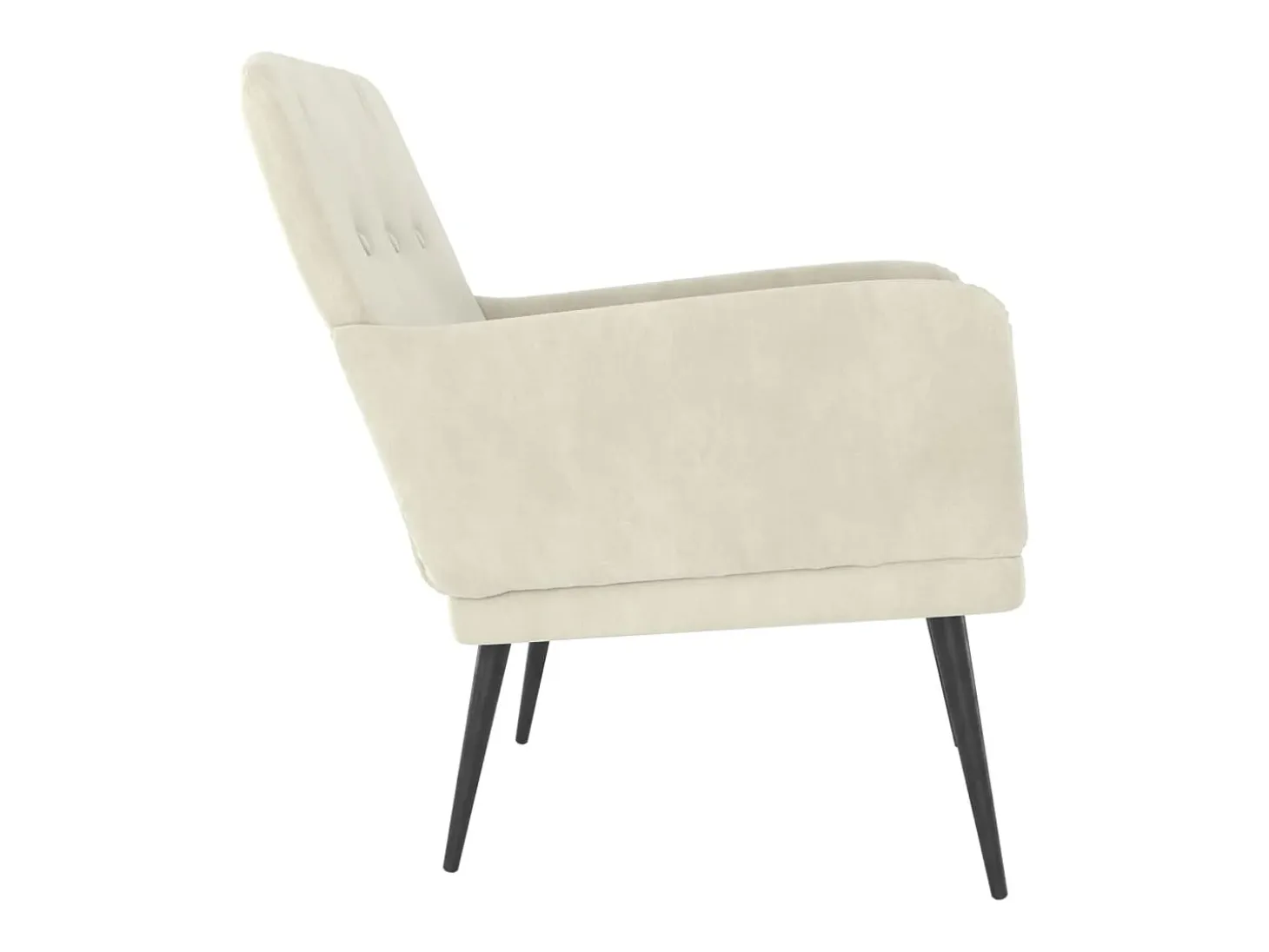 Zarina Sillón de terciopelo crema 62x79x79 cm