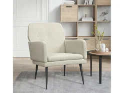 Zarina Sillón de terciopelo crema 62x79x79 cm