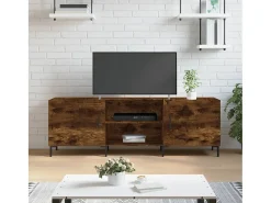 Zendra Mueble de TV madera de ingeniería roble ahumado 150x30x50 cm