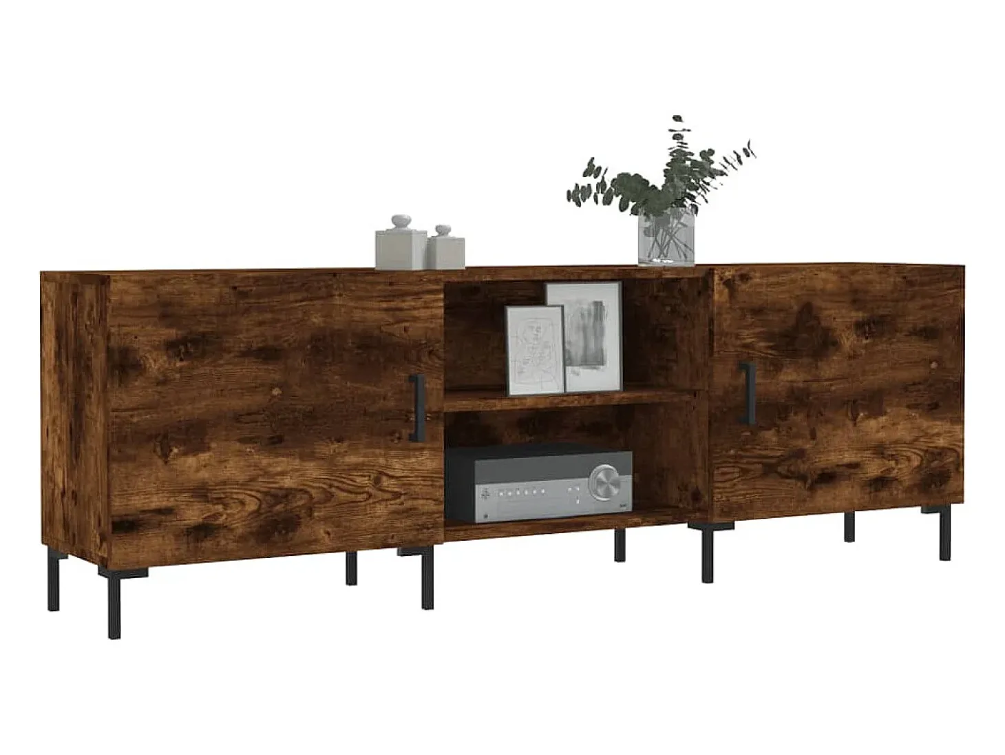 Zendra Mueble de TV madera de ingeniería roble ahumado 150x30x50 cm