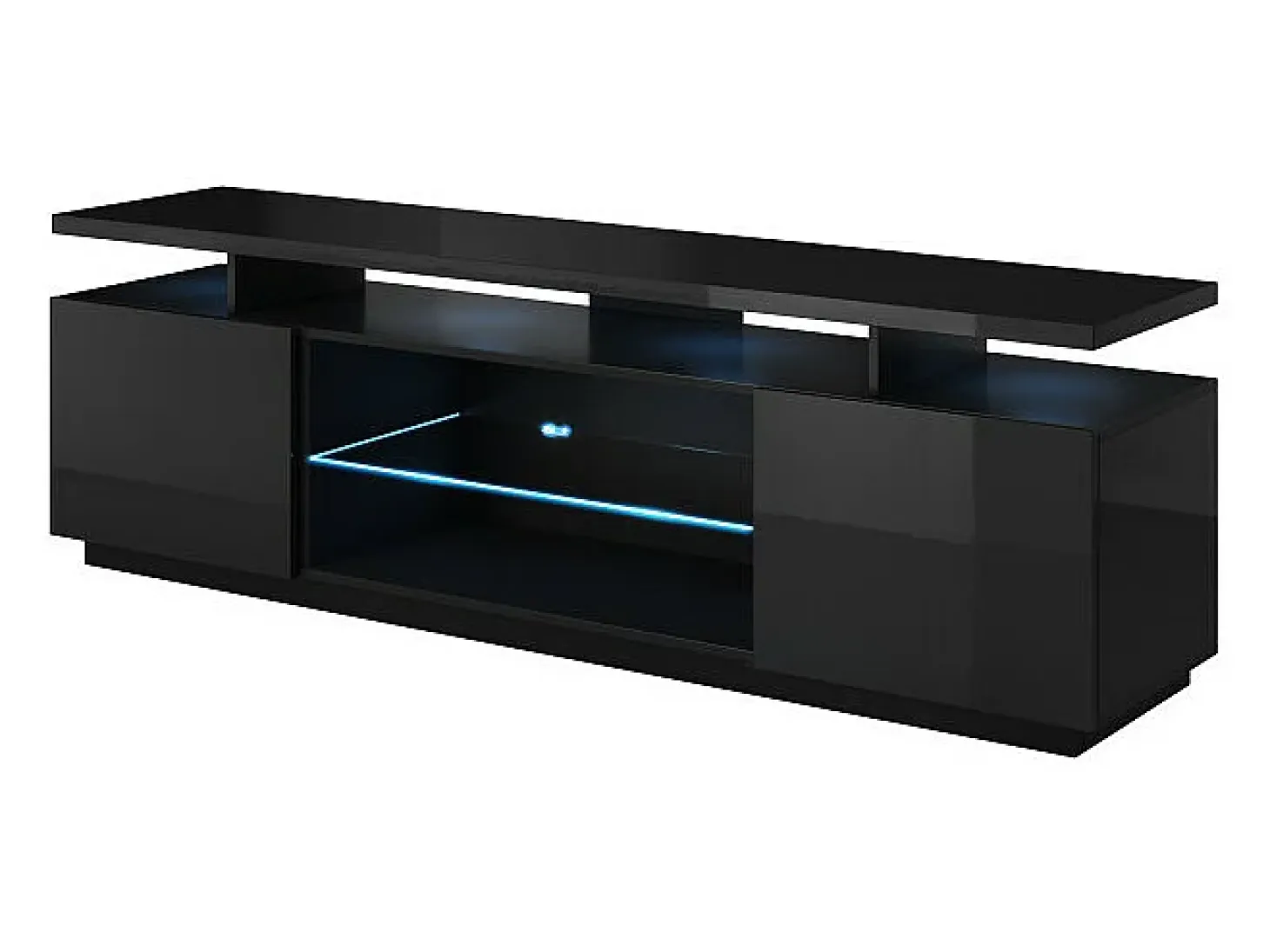 Zohra soporte de TV LED 180 cm negro brillante - verde