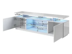 Zohra soporte de TV LED 180 cm negro brillante - verde