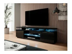 Zohra soporte de TV LED 180 cm negro brillante - verde