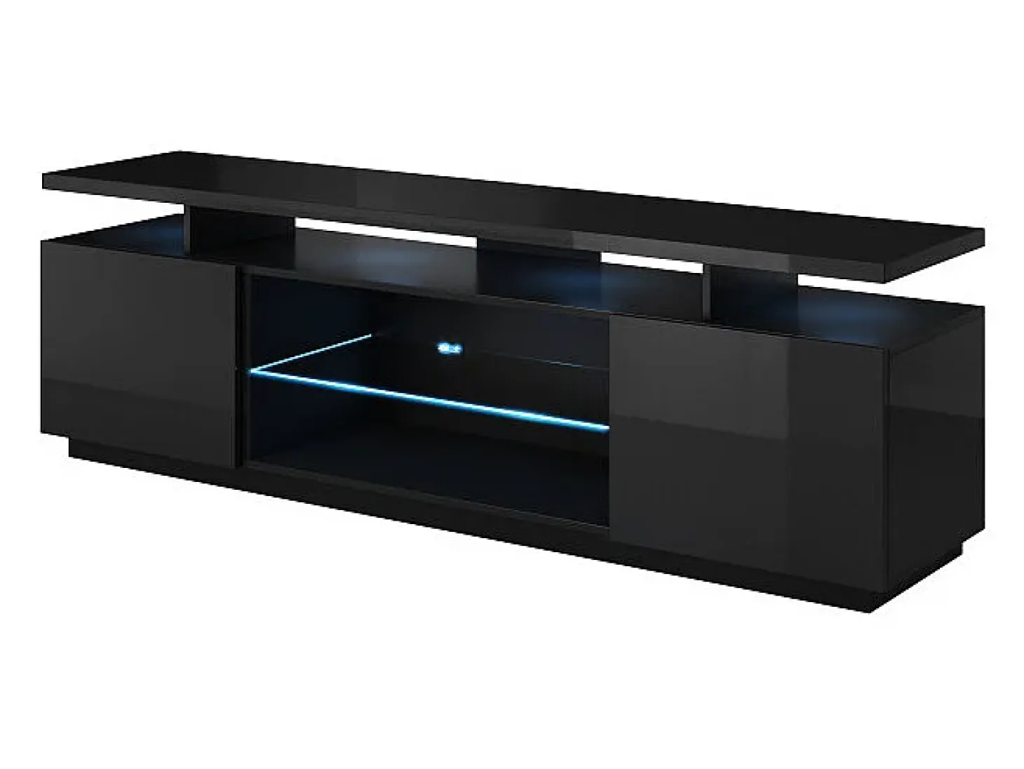 Zohra soporte de TV LED negro brillante 180 cm - Sin LED